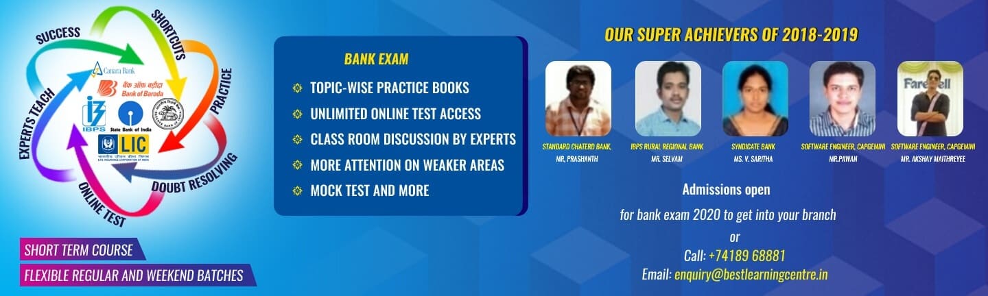 Bank exam coaching centre in Chennai