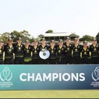 Australia presented with ICC Women’s Championship trophy.